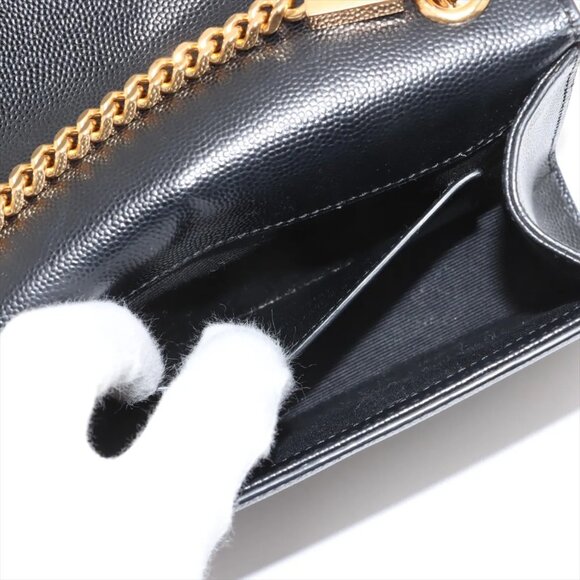 👜 Saint Laurent Paris Kate Leather Chain Shoulder Bag Black 354121 - Picture 7 of 11